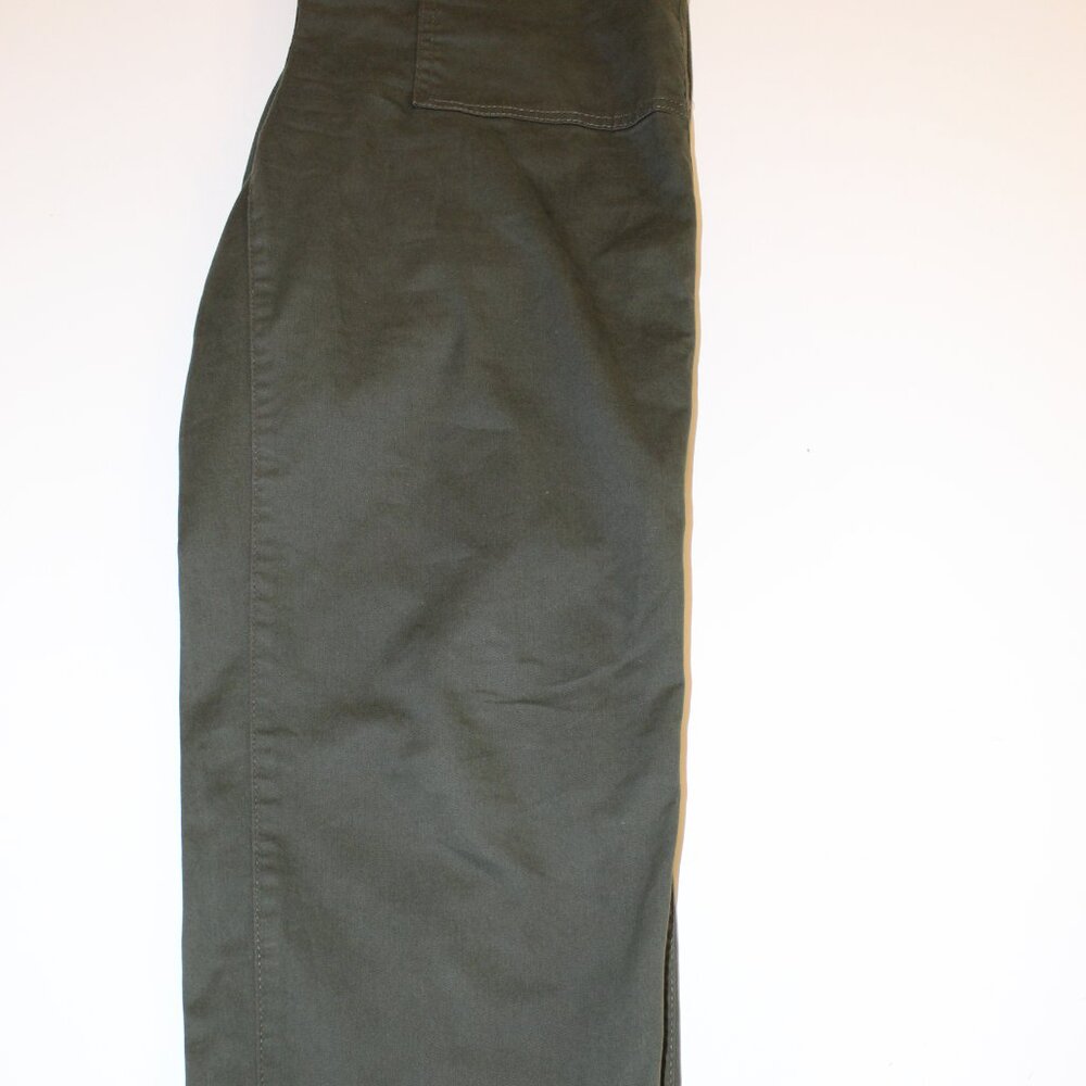 Talbots Crop Pants Size 6P Green High Rise Patch Pockets Stretch Cotton Utility - Picture 3 of 11